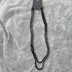 NWT. Black and Silver 2 Strand Necklace.